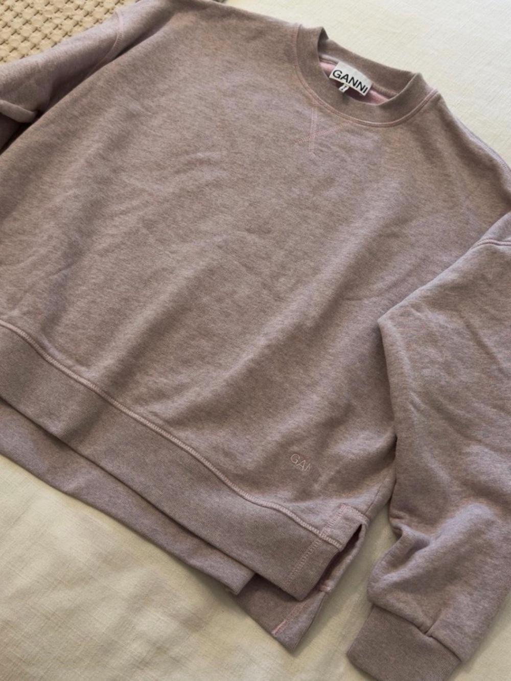 Ganni Dusty Mauve Crewneck Sweatshirt